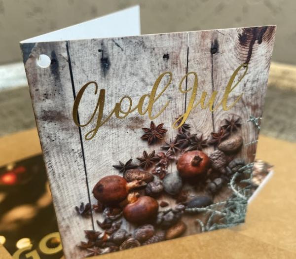 litet textat kort jul