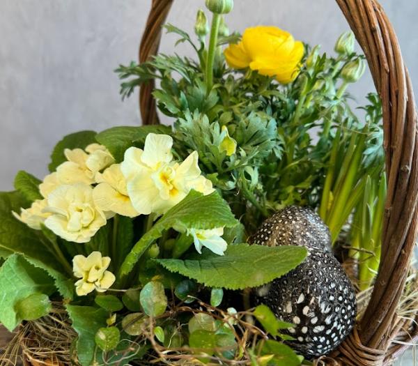 Påskplantering i korg