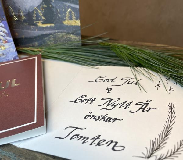 Stort dubbelt textat kort Jul